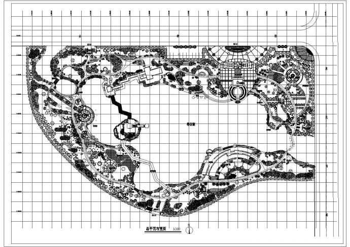 某大型公园规划详细设计施工方案CAD图纸_图1