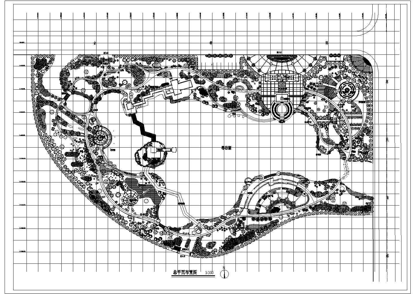 某大型公园规划详细设计施工方案CAD图纸