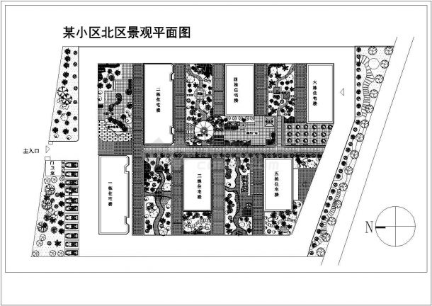 某现代居住小区规划详细设计施工方案CAD图纸-图二