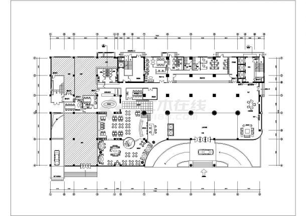 酒店大堂建筑设计平面布局图