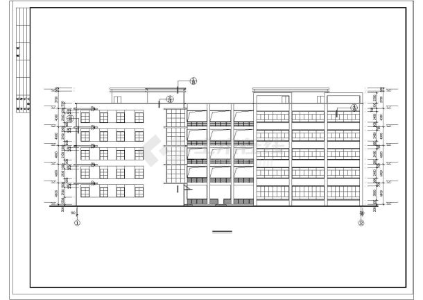 厂房设计_某地多层厂房建筑设计施工cad图纸-图一