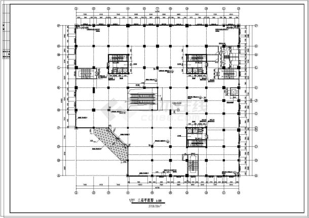 某地多层商场建筑设计施工cad图纸-图一