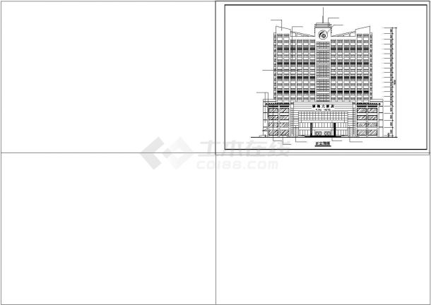 某地区高层酒店建筑设计方案图纸-图一