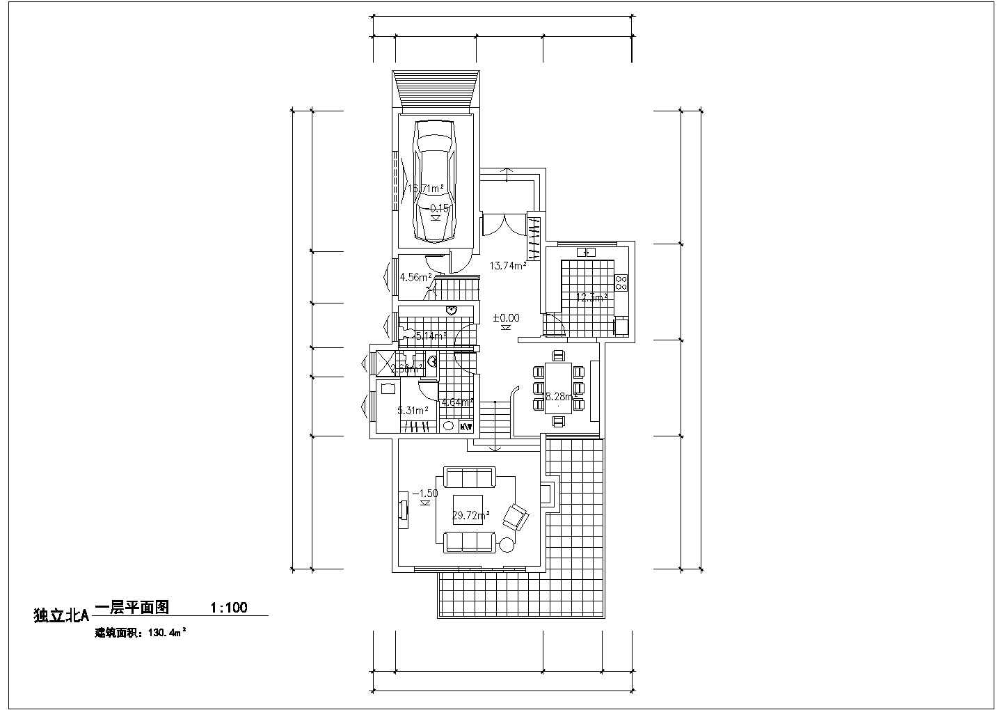 某城市独立别墅中式建筑装修设计施工CAD图纸