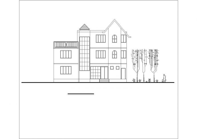 某城市独立别墅建筑设计方案施工CAD图纸_图1