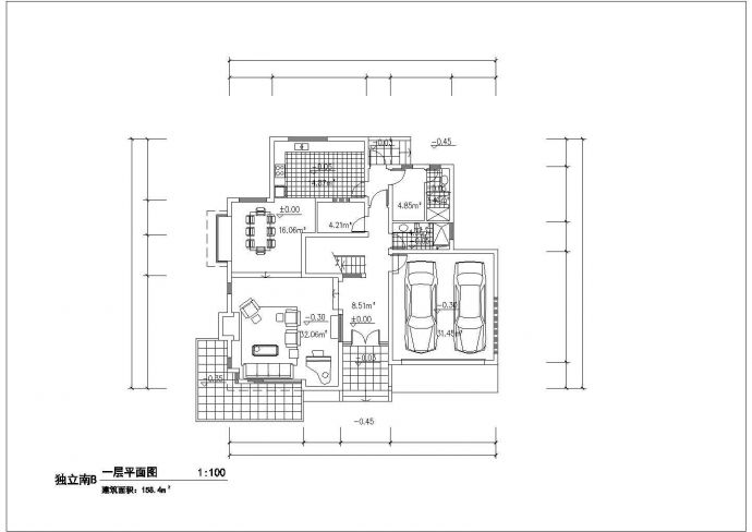 某市郊单体别墅建筑完整设计施工CAD图纸_图1