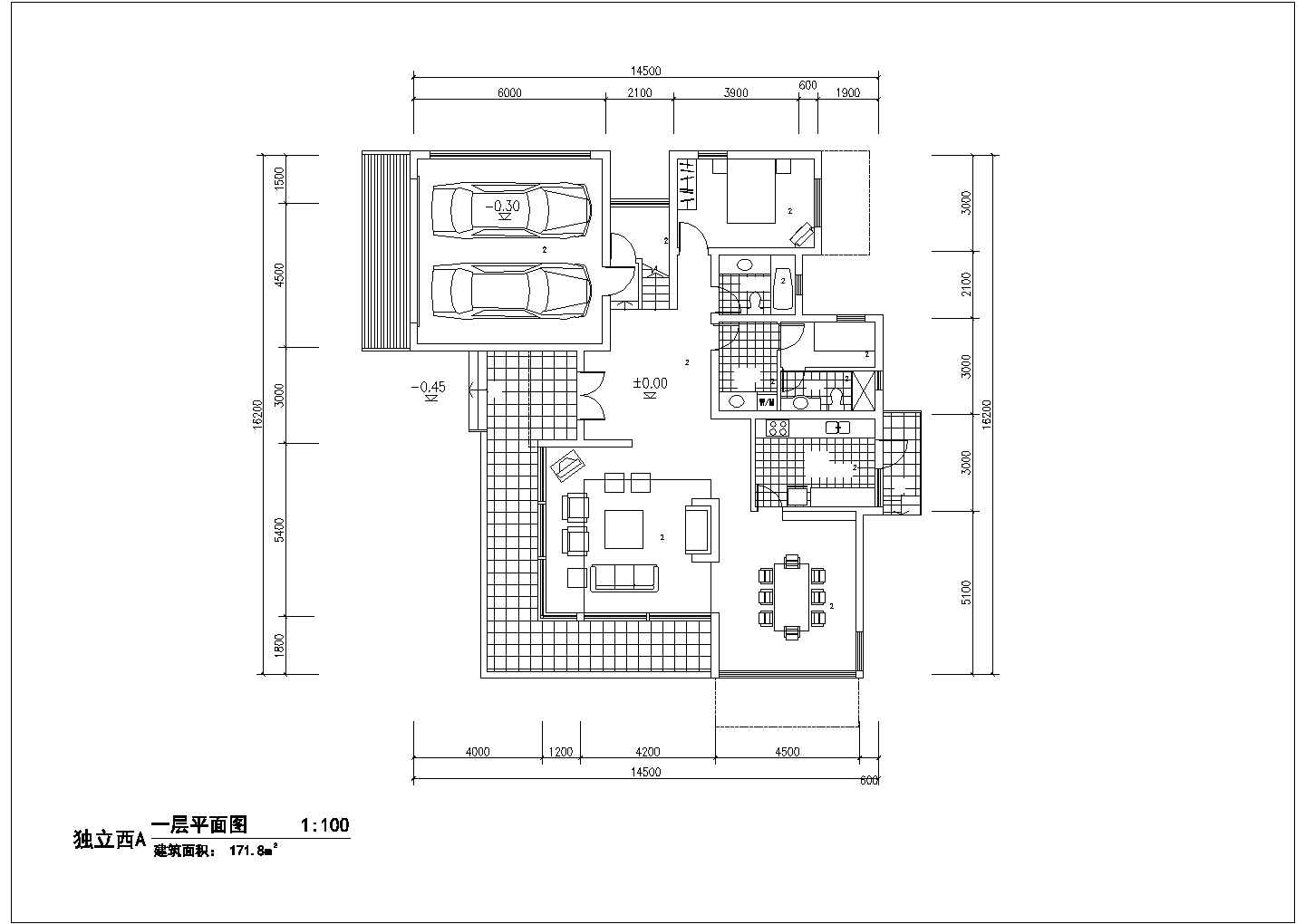 某市郊单体别墅建筑全套设计施工CAD图纸