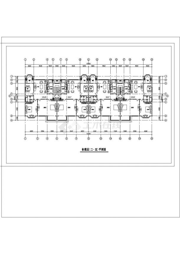 陕西某小区小高层住宅楼设计施工CAD图纸-图二