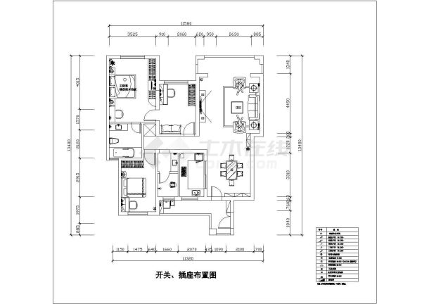 2居130平米住宅装修施工图(简约风格)-图一