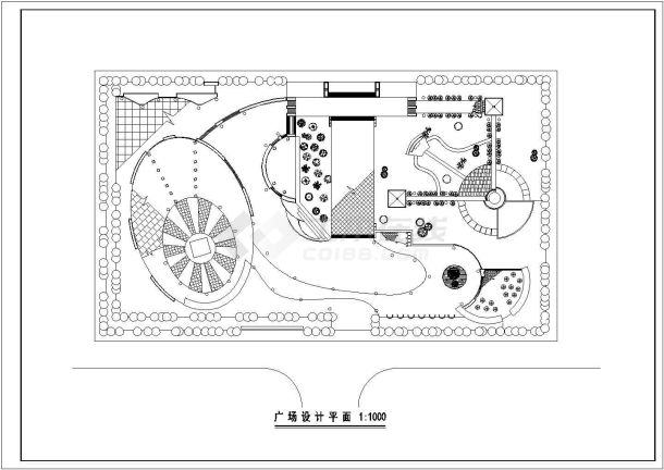 某大型广场规划CAD完整建筑设计图-图二