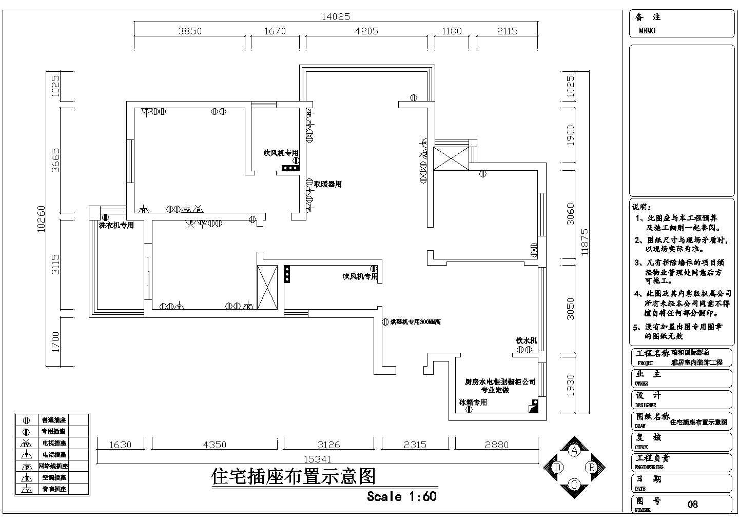 现代简欧混搭风格住宅装修施工图