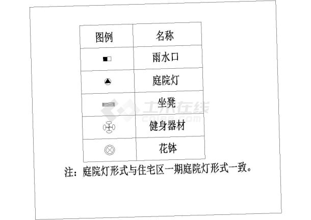 君悦华庭商业住宅综合小区二期景观设计CAD施工图-图二