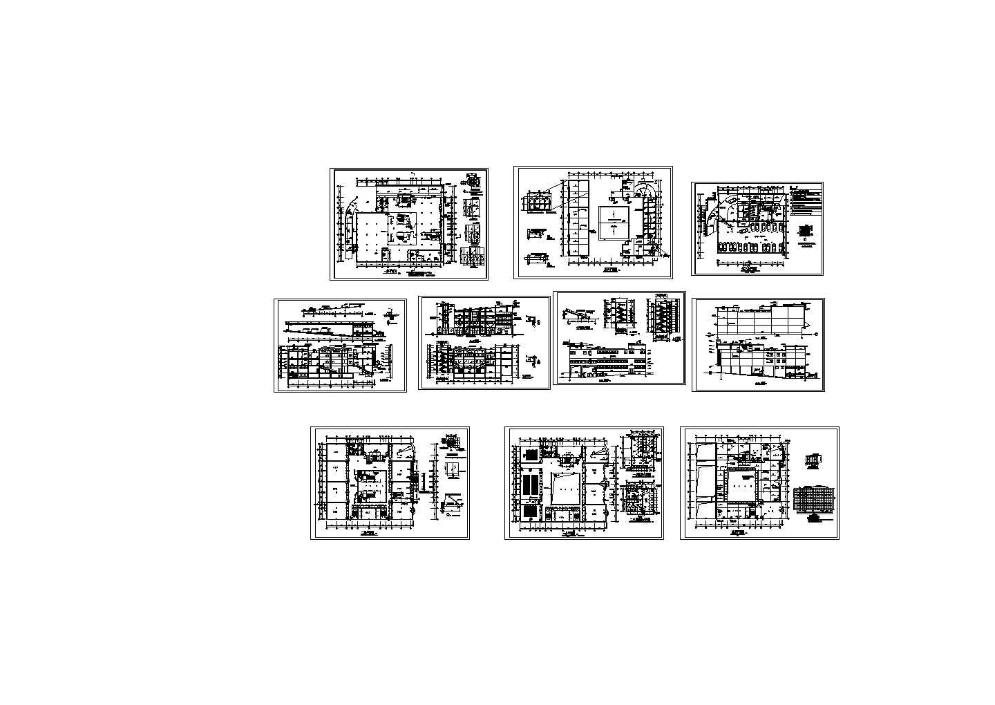 【陕西】某大学文化商城全套建筑施工设计cad图纸