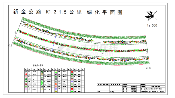 某地黑龙江城市道路绿化施工图CAD图纸-图一