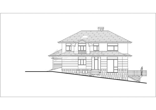 舟山市长顺花苑小区2层砖混结构单体别墅平立面设计CAD图纸-图一