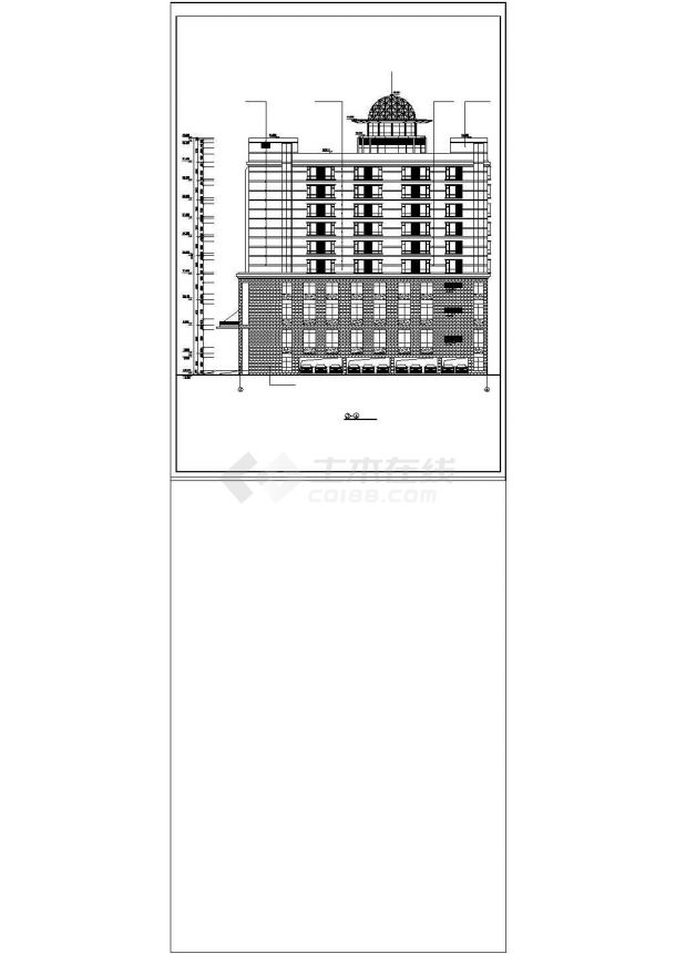 某地区高档酒店建筑设计施工cad图-图二