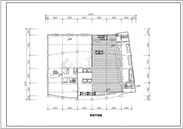 办公楼设计_某酒店办公楼设计建筑cad方案图-图二