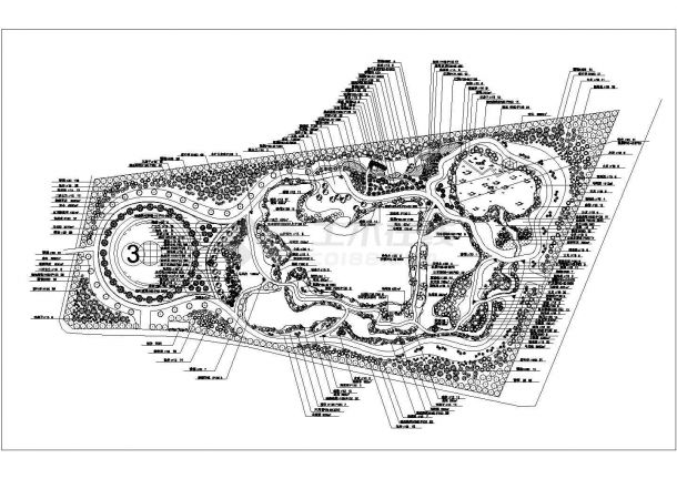 某上海松江某公园规划种植CAD详细大样设计图-图二