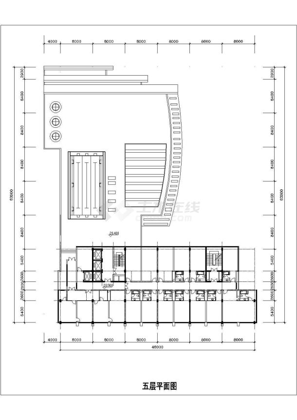 某大型酒店平面建筑设计cad施工图-图二