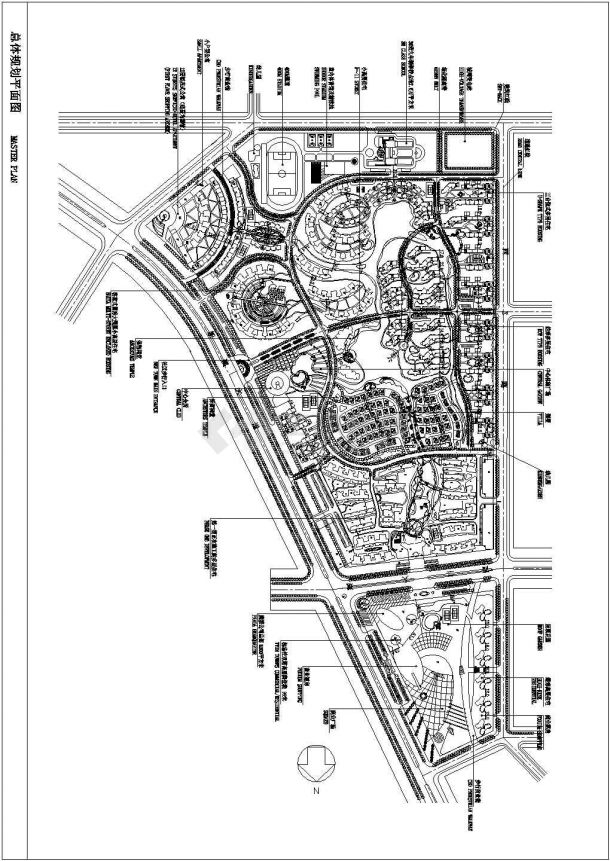 某迎宾别苑住宅区CAD详细大样构造规划总图-图一