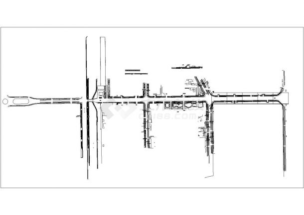 某府前道路绿化CAD设计完整平面图纸-图二