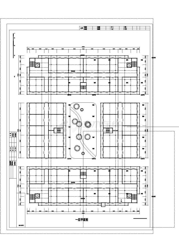 某上海服装机械城二期工程CAD框架结构设计方案-图一