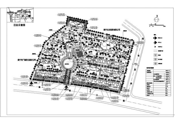 某西村小区住宅CAD设计大样建筑总平面图-图二