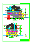 三层独栋别墅cad建筑全套施工设计图纸附效果图-图二
