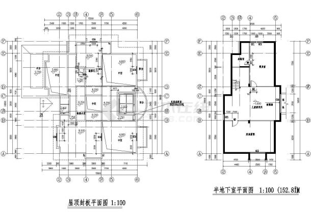 西安市曲江生态园别墅区2层砖混结构别墅建筑设计CAD图纸（含总图）-图一