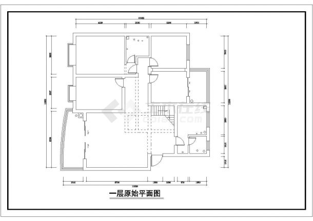 重庆市装修一整层住宅室内装修方案设计cad施工图-图一
