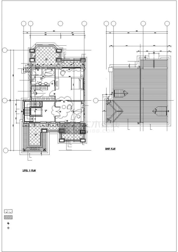 西安市某村镇350平米三层框架结构豪华独栋别墅全套建筑设计CAD图纸-图二