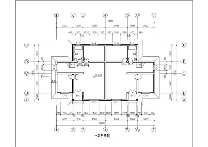 漳州市枫泾村某151平米双层砖混结构独栋别墅平立面设计CAD图纸_图1