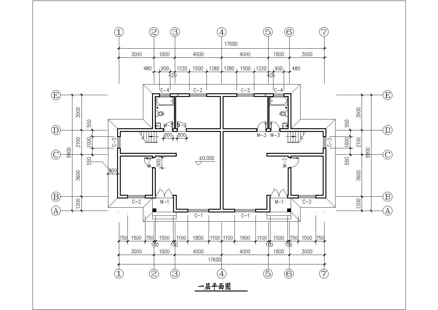 漳州市枫泾村某151平米双层砖混结构独栋别墅平立面设计CAD图纸