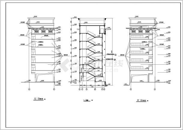 南宁市某中学新建六层框架结构综合教学楼建筑设计CAD图（含建筑设计说明、门窗表）-图二