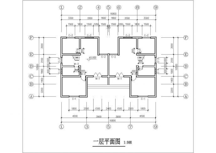 保定市西井村某146平米2层砖混结构民居住宅楼平立面设计CAD图纸_图1