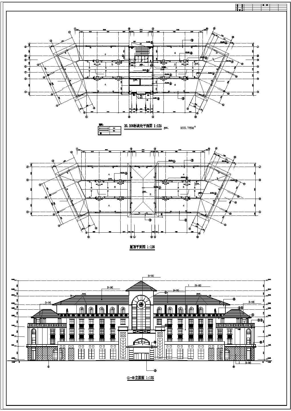 某宾馆建筑设计cad全套方案图