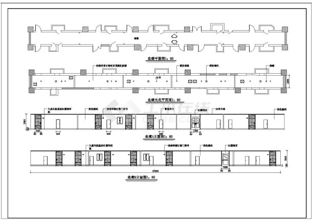 某宾馆客房建筑设计cad施工图-图一