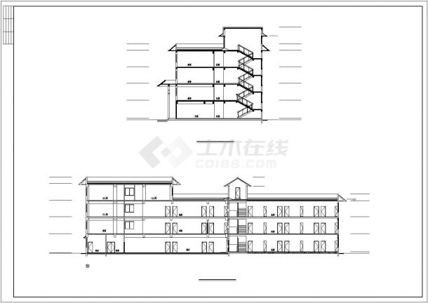 杭州某6600平米四层连锁假日宾馆全套建筑设计CAD图纸-图一