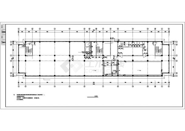 -1+9+1机房层生物公司厂区办公楼建筑CAD施工图-图一