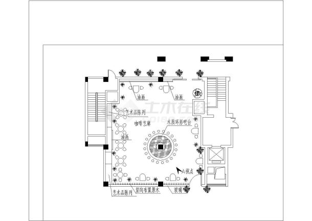 商场整体装修施工设计平面CAD布置图-图一