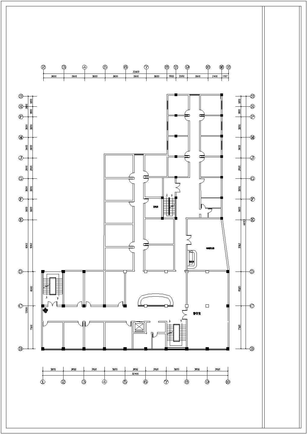 扬州多层休闲中心全套施工设计cad图纸（含平面布置图）