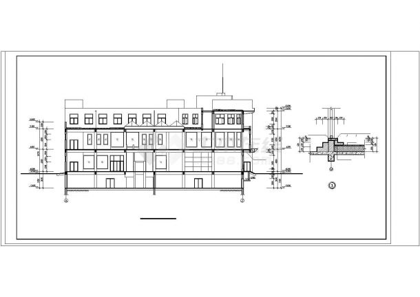 三层商场建筑设计CAD施工图-图一