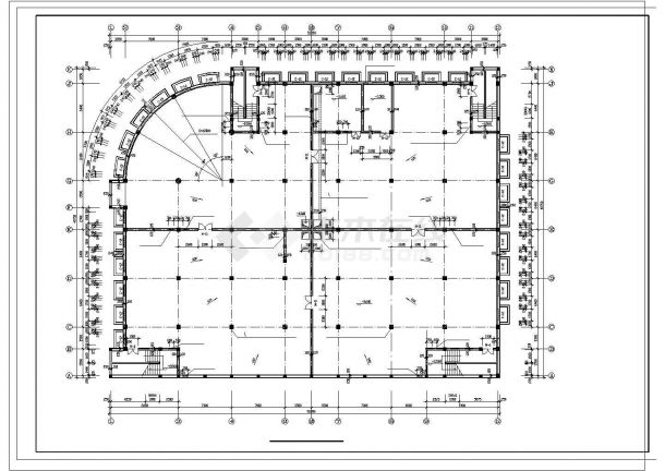 三层商场建筑设计CAD施工图-图二