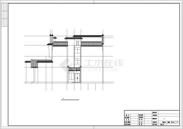 2600平米三层框架结构连锁宾馆建筑设计CAD图纸-图二