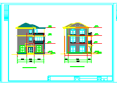 某三层别墅建筑设计施工cad图纸-图二