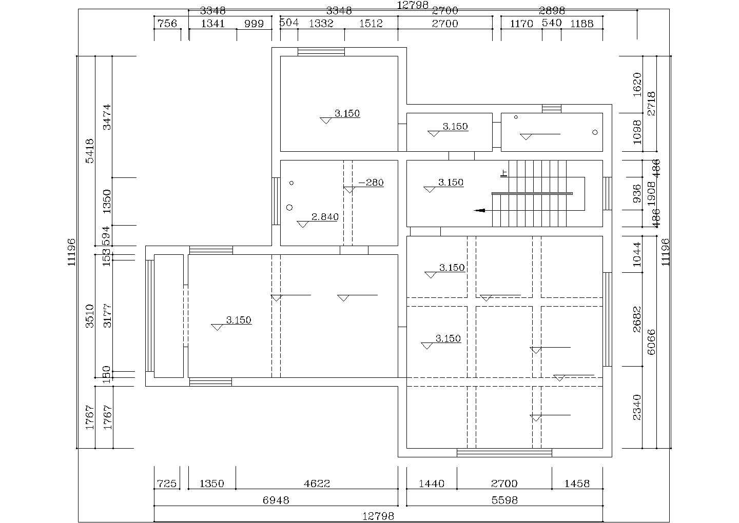 广东珠海别墅主楼设计 CAD图纸