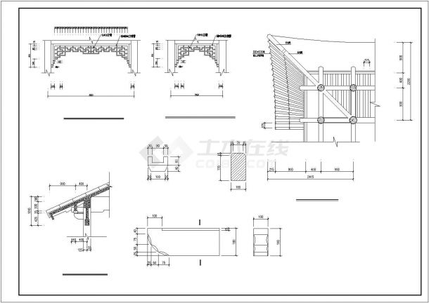 衡阳市某风景区内部水榭+凉亭建筑设计CAD图纸-图二