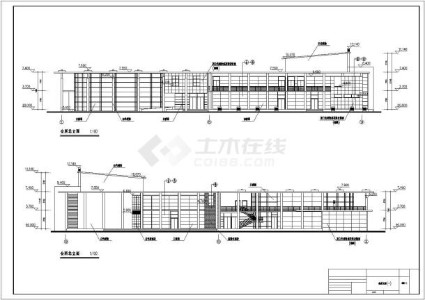 某二层带地下层框架结构会所设计cad全套建筑施工图（含总平面图）-图二