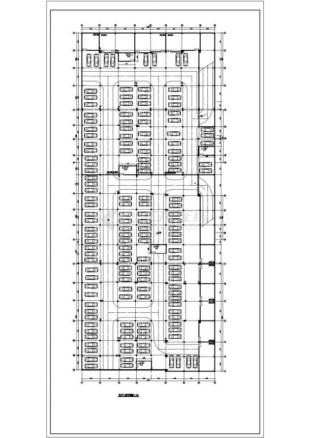 某两层商场建筑施工设计图（附带地下二层停车场）-图一