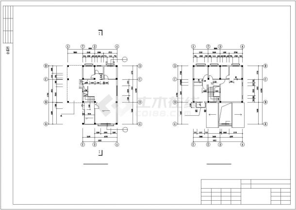青岛市鹿福村某2层砖混结构乡村别墅全套建筑设计CAD图纸-图二